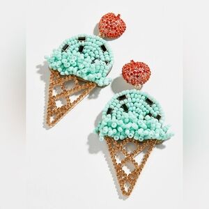 BaubleBar Mint and Gold Beaded Earrings